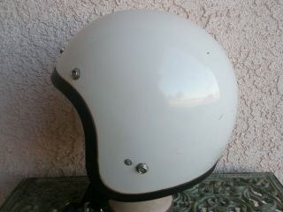 Vintage Bell RT R - T Motorcycle Helmet Early 7 1/4 White 2