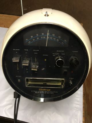 Vintage Weltron Space Ball 2001 8 Track Player Portable Atomic Retro Stereo