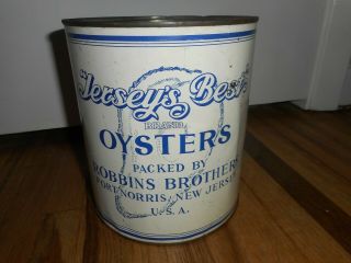 Vintage Jerseys Best Oyster Tin Advertising Gallon Port Norris Nj Robbins Can