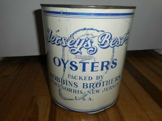 Vintage JERSEYS BEST Oyster Tin Advertising Gallon PORT NORRIS NJ ROBBINS Can 2