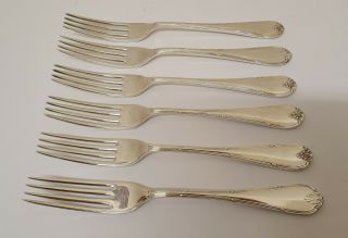 Heavy Set Of Six Solid Silver 8 Inch Forks 1959 Mappin & Webb Ltd 444 Grams
