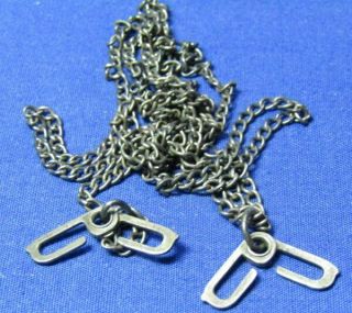 Wwii Sterling Army,  Navy,  Usmc Dog Tag Chain With J - Hooks Weighs 7.  5 Grams