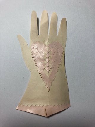 Antique Cut Paper Heart In Hand Schnerinschnitte Love Token Valentine