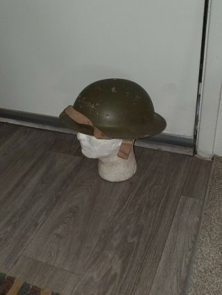 1940 British Army Helmet With Liner & Chinstrap.
