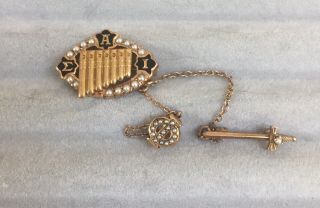 Sigma Alpha Iota Sorority / Fraternity Pin - Gold With Pearls