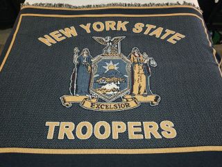 York State Police Troopers Nysp Throw Blanket 54×68 Rare Find