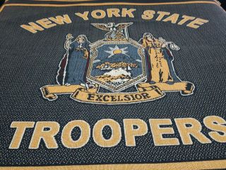 York State Police Troopers NYSP Throw Blanket 54×68 RARE FIND 2