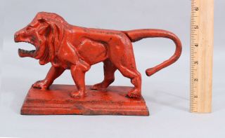 Antique Circa - 1900 Cast Iron Painted Figural Lion Nutcracker,  Nr