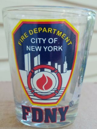 Fdny Fire Department City Of York Clear Shot Glass