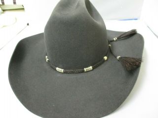 Vintage Rands Custom Black 8x Beaver Cowboy Hat,  Size 7 1/8