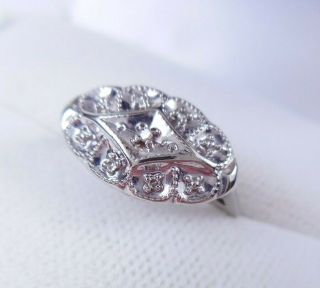 Vtg 1940s 50s 10k White Gold Diamond Engagement Ring Sz6.  75 Artcrest 2g