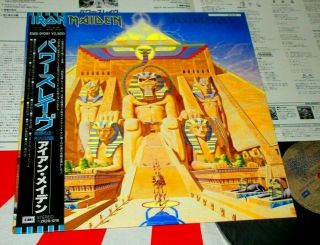 Iron Maiden Powerslave 1984 Japan/japanese 1st Vinyl Lp,  Obi Bruce Dickinson
