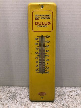 Vintage Metal Thermometer Sign From Dupont Advertising Dulux Enamel
