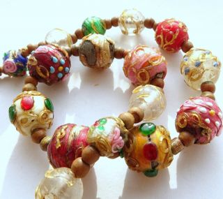 Antique Venetian Wedding Cake Bead Necklace