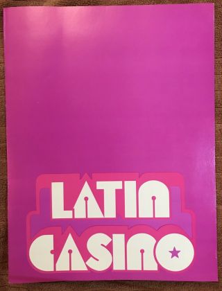 Latin Casino Theater Restaurant Menu.  Mid 1970’s Cherry Hill,  Jersey