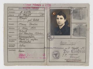 Kennkarte Ww2 German Personal Identification Card,  Issued 1943