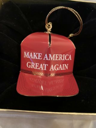 Official Make America Great Again Donald Trump Hat 24k Gold Christmas Ornament 2
