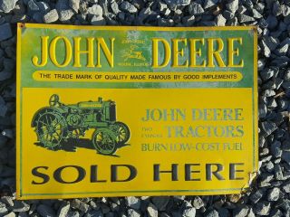 Vintage Collectible John Deere Embossed Tin Sign