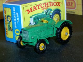 Matchbox Lesney John Deere Tractor Lanz Tractor 50 B2 Bpt Sc2 Vnm & Crafted Box
