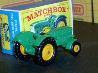 Matchbox Lesney John Deere Tractor Lanz Tractor 50 b2 BPT SC2 VNM & crafted box 2