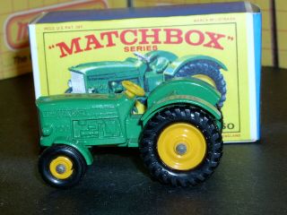 Matchbox Lesney John Deere Tractor Lanz Tractor 50 b2 BPT SC2 VNM & crafted box 3