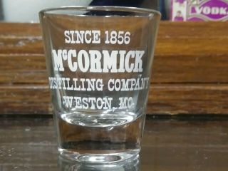 Vintage Mc Cormick Distilling Co.  Enameled Shot Glass Weston,  Mo