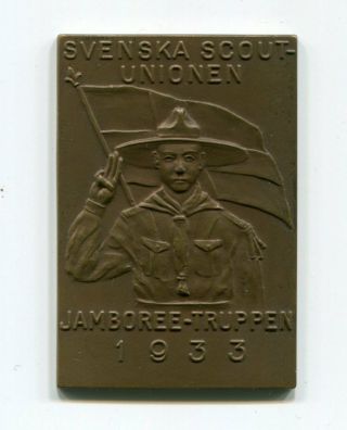 Swedish Scout Union - Plaque For The Swedish Jamboree Troup To Hungary 1933.