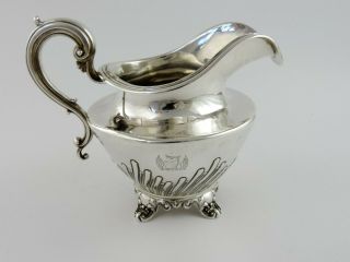 Victorian Silver Cream Jug,  London 1838 Hayne & Cater Crest 236g