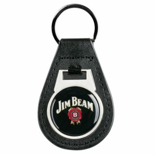 Jim Beam Bourbon Logo Leather Keyring Key Ring Man Cave Fathers Birthday Gift
