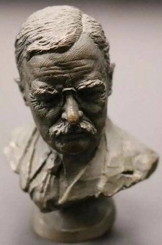 President Theodore Roosevelt Bronze Bust Franklin 1977 2