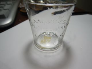 Old Shot Glass A.  M.  Jones Registered Distiller No 97 Liberty Mo Missouri