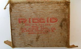 Vintage Ridgid Die Set By The Ridge Tool Company Of Elyria,  Oh