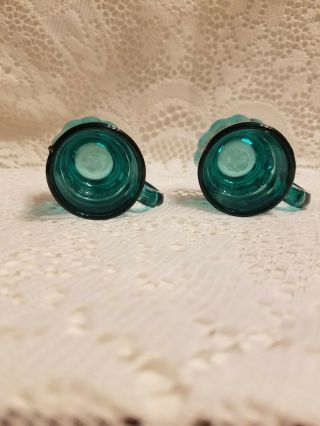 Teal/ Aqua Federal Glass Mini Mugs/ Shot Glasses 3