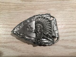 1986 Metal Siskiyou Chief Joseph Indian Arrow Head Belt Buckle J80