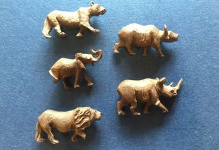 Hand Carved Wooden African Animal Figures (5 Figure Set)