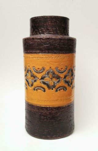 Vintage Bitossi Italian Pottery Vibrant Orange Vase Mid Century Eames Era Londi