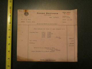 Dodge Brothers Detroit Michigan 1915 Invoice Letterhead 253