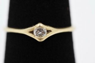 Vintage Estate 18k Solid Yellow Gold.  15ct Authentic Diamond Size 5.  25 - 5.  5 Ring