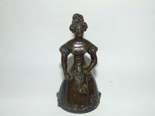 Well Made Vintage Solid Bronze Brass Lady Design Bell