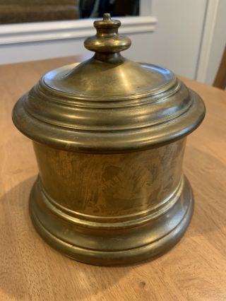 Brass Jar Poss.  Artifact From Uss Jersey?stamped And Dated Very Heavy