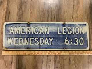 Vintage Metal Two Sided Reflective American Legion Sign 2