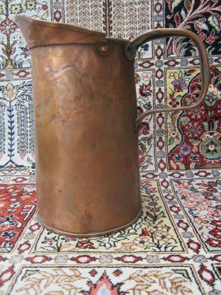 Vintage Americana Copper/ Tin Tankard Style Pitcher Hand Crafted Early 1900 