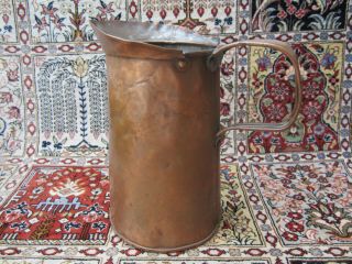 VINTAGE AMERICANA COPPER/ TIN TANKARD STYLE PITCHER HAND CRAFTED EARLY 1900 ' S. 2