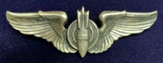Wwii Ww2 Us Army Air Corps 3 Inch Sterling Bombardier Wings Cb