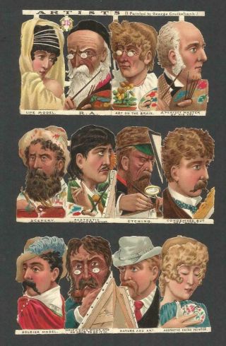E17 - Artists - Heads - George Cruikshank - Raphael Tuck Diecut Victorian Scraps