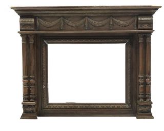 Henri II - Style Carved Oak Fireplace Surround,  19th century 1800s 2