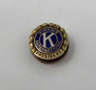 Kiwanis 14k Gold President Vintage Lapel Pin Tie Tack