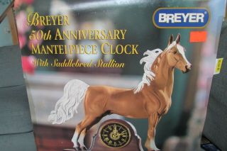 Breyer 50th Anniversary / American Saddlebred Horse Mantel Clock/ Great Shape