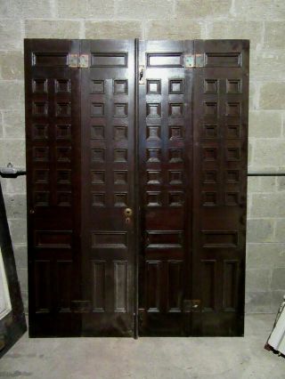 Antique Oak Bifold Double Entrance French Doors 64 Panels 61 X 83 Salvage