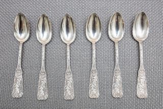 Gorham St.  Cloud Sterling Silver 925 Teaspoon,  Set Of 6 Spoons,  Mono F – 5 1/2 "